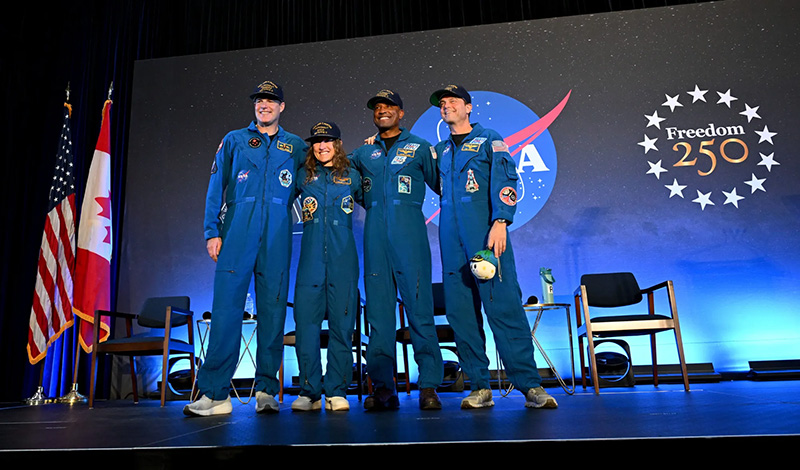 Tripulación Artemis II: Jeremy Hansen, Christina Hammock Koch, Victor Glover y Reid Wiseman