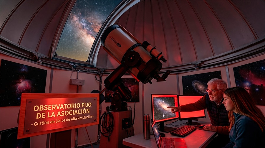 Observatorio astronómico de una asociación local utilizado por los socios para capturar astrofotografía de alta resolución.